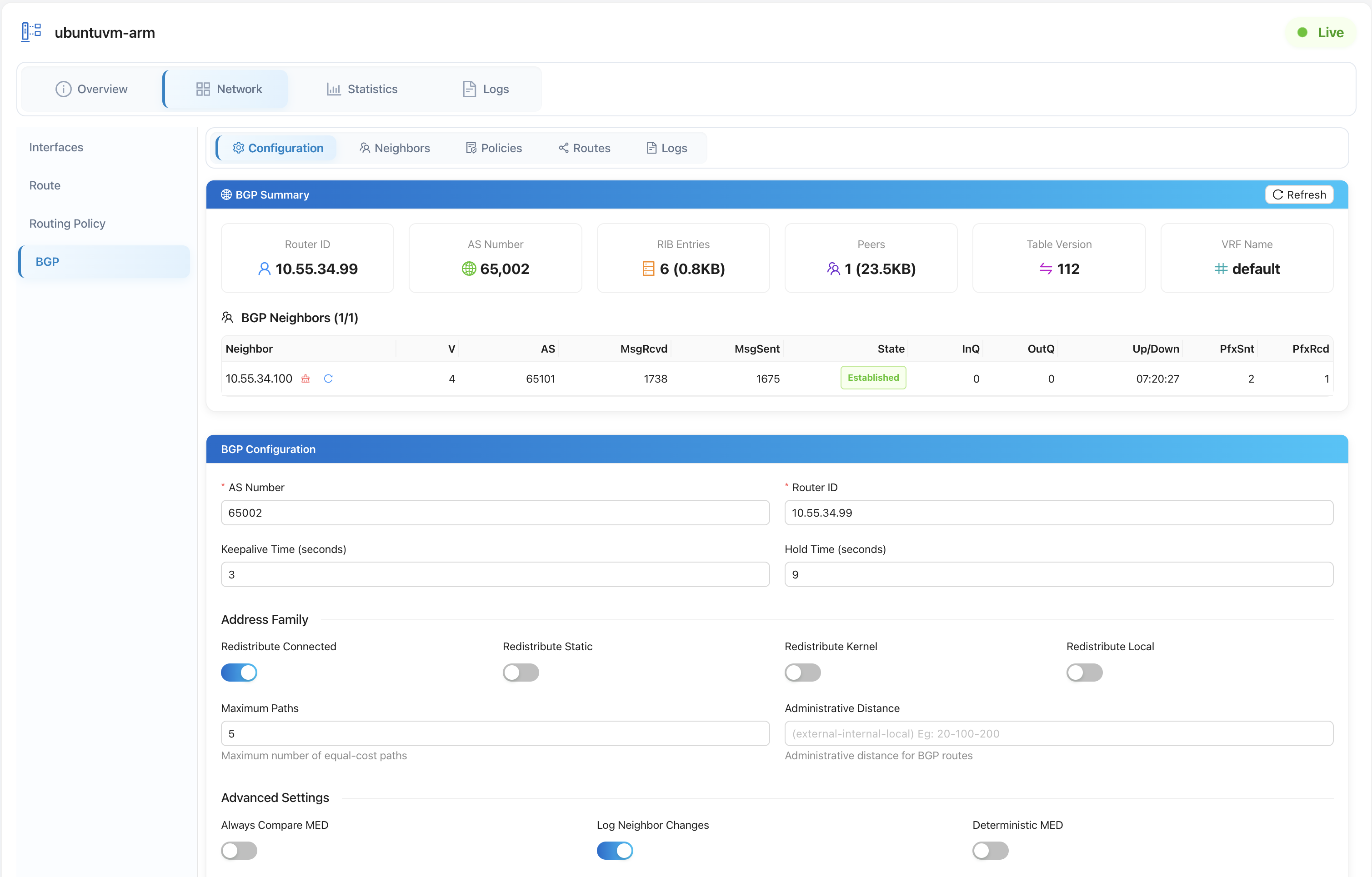 The Clients console — connected edge agents